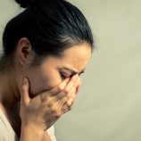 Portrait of woman crying