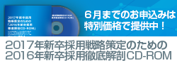 2017年新卒採用戦略策定のための2016年新卒採用徹底解剖CD-ROM