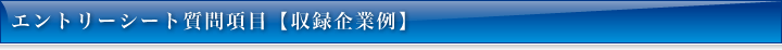 エントリーシート質問項目【収録企業例】