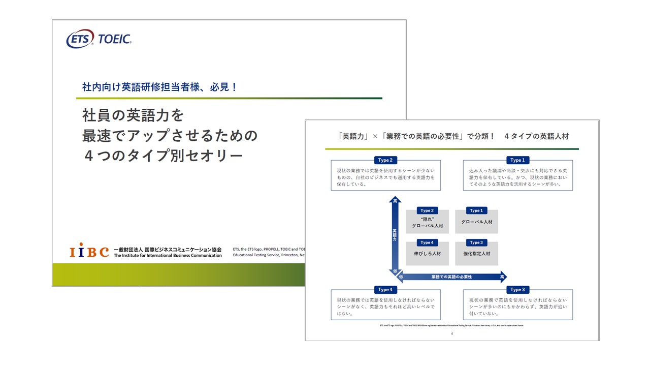 社員の英語力を最速でアップさせるための4つのタイプ別セオリー 一般財団法人 国際ビジネスコミュニケーション協会 Hrプロ