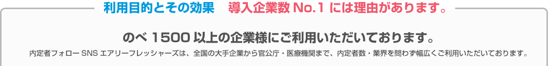 利用目的とその効果 導入企業数No.1には理由があります。